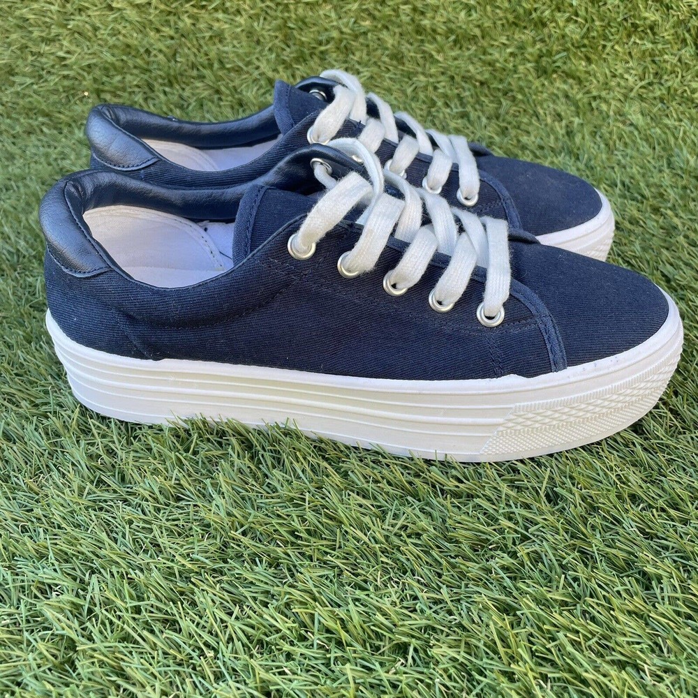 Rock And Candy “Shout” Platform Canvas Sneakers Blue/White Women’s Size 7
